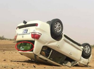 صورة تعرض بعثة رسمية موريتانية لحادث سير